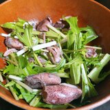 豆イカ(ホタルイカ)と水菜のおかずサラダ